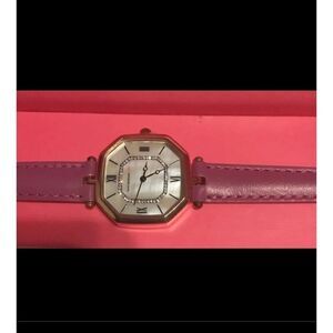 BNIB~Womens' Isaac Mizrahi Plum Berry Leather Strap Watch~Beautiful~